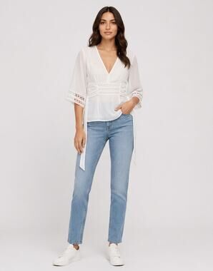 bebe White Lightweight Blouse Women Size XS